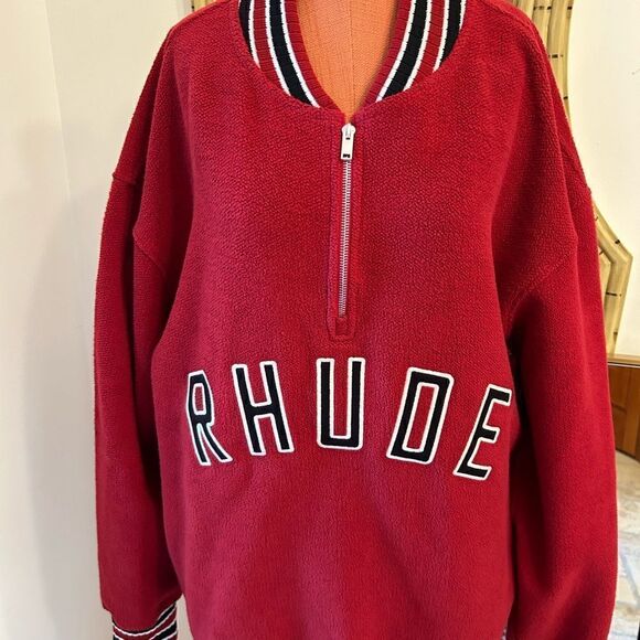 Men’s Rhude  quarter zip varsity sweatshirt, size XL - Picture 2 of 8